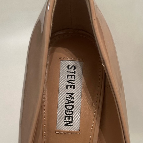 NWOB Steve Madden Presecco High Heel Peep- Toe pump In Nude Size 7.5 - Picture 8 of 8